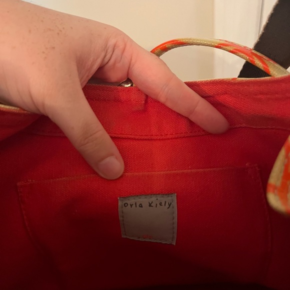 Orla Kiley Beige and Red Patterned Hobo Bag - Picture 5 of 5